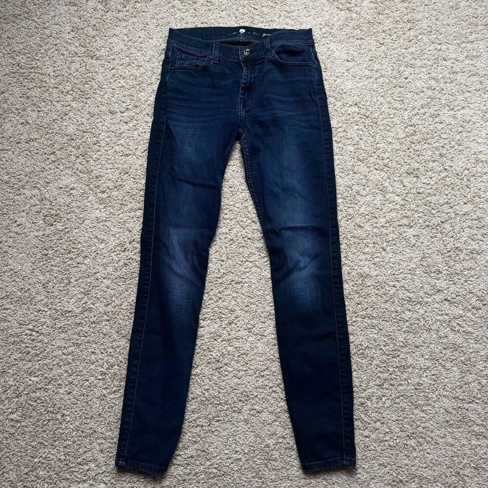 7 For All Mankind Skinny Jeans Dark Wash Size 27